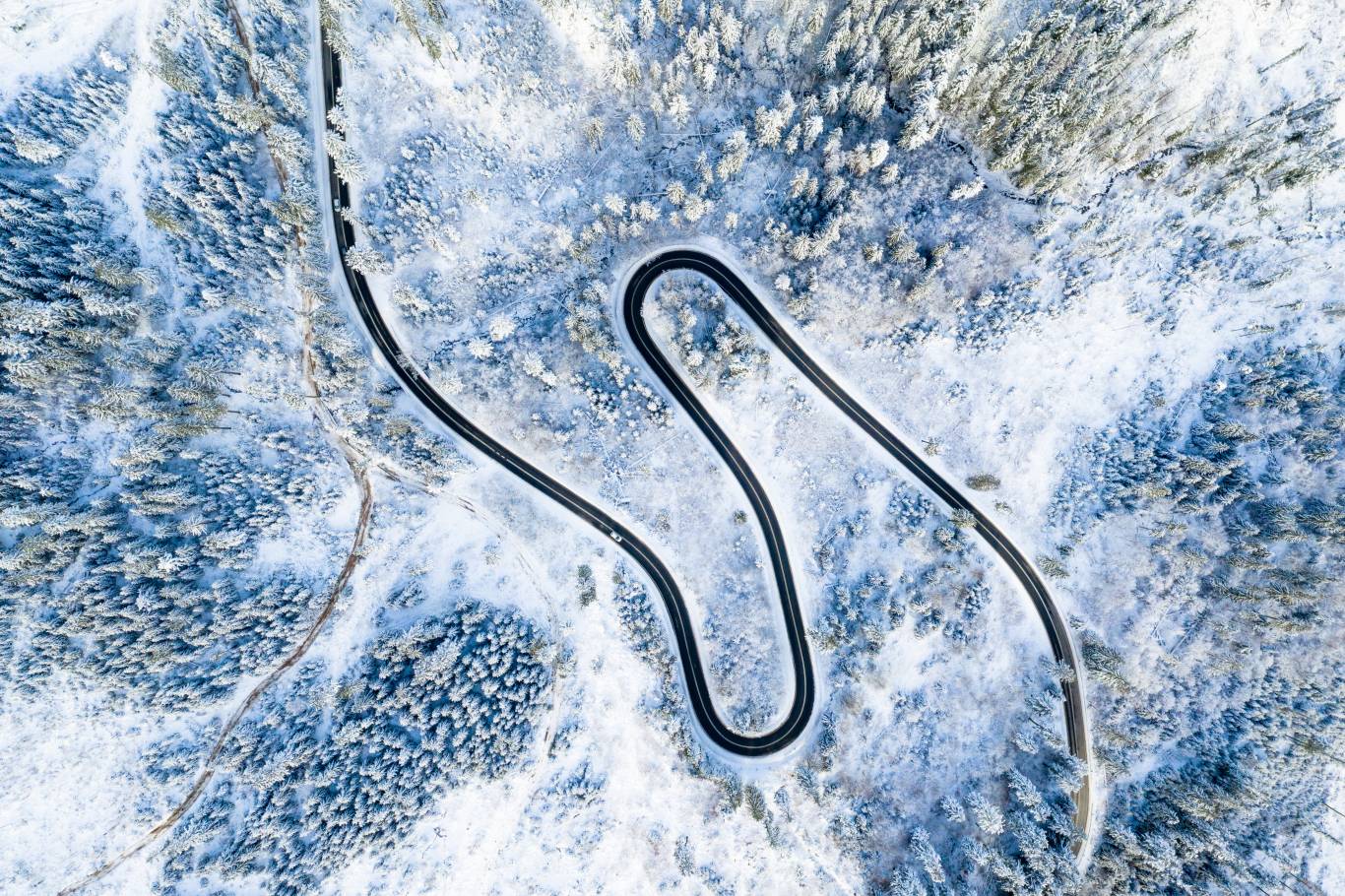 Winter landscape with road